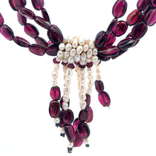 Natural Garnet Mani & Pearl Gemstone Handmade Necklace