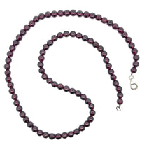 Natural Garnet Plain Ball 5mm Gemstone Necklace Jewelry