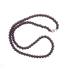 Natural Garnet Plain Ball 5mm Gemstone Necklace Jewelry