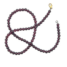 Natural Garnet Plain 5mm Ball Gemstone Necklace Jewelry