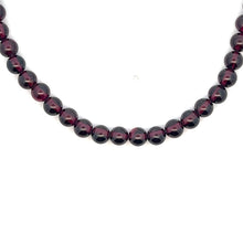 Natural Garnet Plain 5mm Ball Gemstone Necklace Jewelry