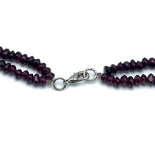 Natural Garnet Tyre & Plain Pearl Duo Strand Gemstone Necklace