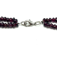 Natural Garnet Tyre & Button Pearl Duo Strand Gemstone Necklace