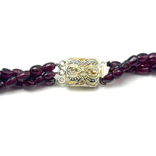 Natural Garnet Balloon & Plain Pearl Three Strand Gemstone Necklace