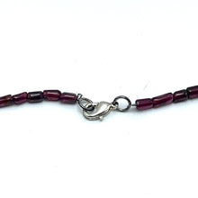 Natural Garnet Tube & Button Pearl Gemstone Necklace