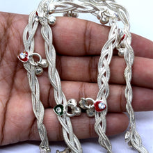 Stylish Twisted Style with Charms German Silver Anklet Pair Jewelry