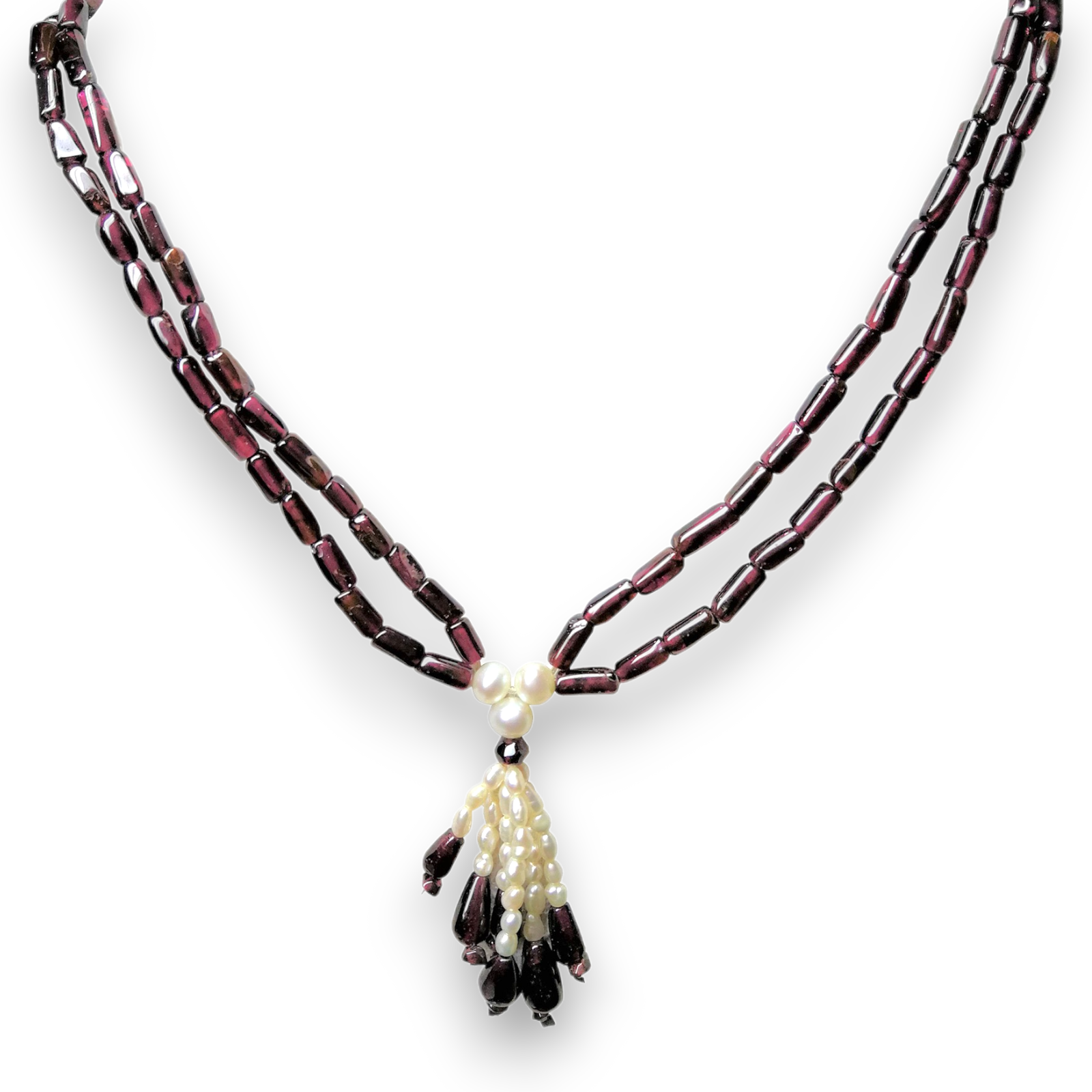 Natural Handmade Necklace 16"-18" Garnet Pearls Gem Bead Jewellery