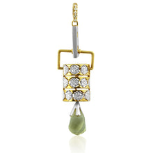 18K Yellow Gold Pendant Earring with Diamond Natural & Lemon Quartz Slider Drop Design Jewellery Set