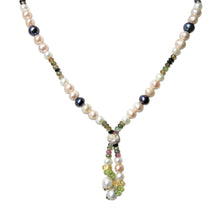 Natural Multi Tourmaline Pearl Peridot Citrine Handmade Necklace