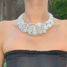 Handmade Boho Choker Pearls & Clear Gemstone 20