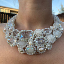 Handmade Boho Choker Pearls & Clear Gemstone 20