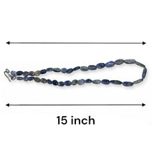 Natural Iolite Plain Mani Gemstone Necklace