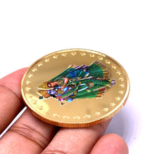 Radha Krishna 24K Gold Plated Swiss Coin – Sacred Symbol of Love, Devotion & Divine Blessings