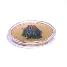 Radha Krishna 24K Gold Plated Swiss Coin – Sacred Symbol of Love, Devotion & Divine Blessings