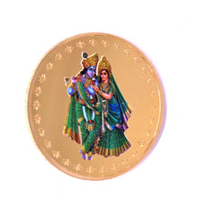 Radha Krishna 24K Gold Plated Swiss Coin – Sacred Symbol of Love, Devotion & Divine Blessings
