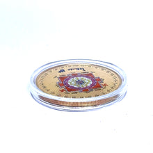Shri Yantra 24K Gold Plated Swiss Coin – Powerful Vastu Talisman for Wealth, Energy & Protection