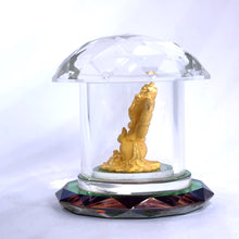 Gold Surface 24K Lord Ganesha Idol in Prism Crystal Mushroom Temple – Vastu-Positive Home Temple Showpiece for Protection, Blessings & Prosperity
