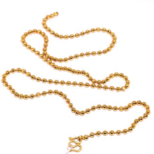 Gold Plated Ball Yellow Tone Hammered Mardi Gras Chain Necklace – Bold Textured Chain for Modern Looks