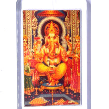Ganesha 24K Gold Foil Colored Laser Engraved Keychain Auspicious Fortune Religious Gift