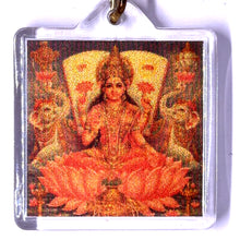 Goddess Lakshmi 24K Gold Foil Lakshmi Prosperity Laser Engraved Keychain Wealth Charm