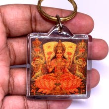 Goddess Lakshmi 24K Gold Foil Lakshmi Prosperity Laser Engraved Keychain Wealth Charm