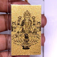 Goddess Lakshmi Blessing Keychain Laser Engraved 24K Gold Foil Good Luck Fortune Gift