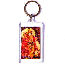 Radha Krishna Devotional Colored Keychain 24K Gold Foil for Love & Inner Peace Gift