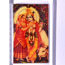 Radha Krishna Devotional Colored Keychain 24K Gold Foil for Love & Inner Peace Gift