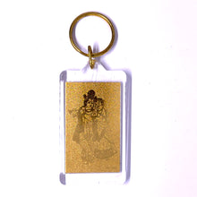 Radha Krishna 24K Gold Foil Laser Engraved Keychain in Divine Blessing for Relationships