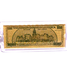 24K Gold Foil Laser 100 Dollar Engraved Keychain in Wealth & Prosperity Souvenir Gift