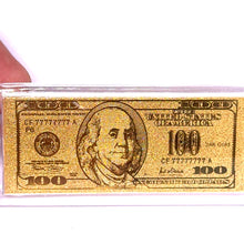 24K Gold Foil Laser 100 Dollar Engraved Keychain in Wealth & Prosperity Souvenir Gift