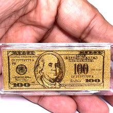 24K Gold Foil Laser 100 Dollar Engraved Keychain in Wealth & Prosperity Souvenir Gift