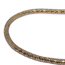 Yellow-Tone Shiny Snake Scale Linked Tube Necklace – Bold Modern Choker-Style Fashion Jewelry