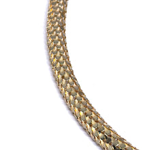 Yellow-Tone Shiny Snake Scale Linked Tube Necklace – Bold Modern Choker-Style Fashion Jewelry
