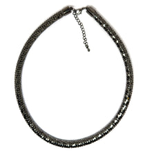 Black Gunmetal Snake Scale Tube Necklace Edgy Industrial Look Statement Necklace for Nightwear