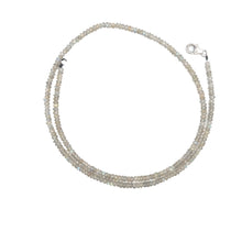 Natural Labradorite Rondelle Facet Cut Beads Gemstone Necklace