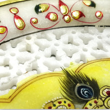 24K Gold Marble Handcrafted Enamel Radha Krishna 9” Plate