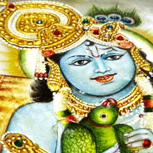 Marble 24K Gold Decoupaged Krishna Handpainted Shell