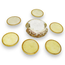 24K Gold Marble Handcrafted 6 Piece Coaster Stand Set