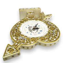 Marble 24K Gold Handcrafted Heart Arrow Table Clock