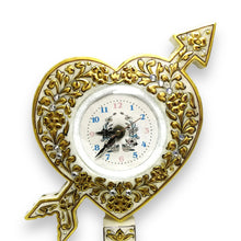 Marble 24K Gold Handcrafted Heart Arrow Table Clock