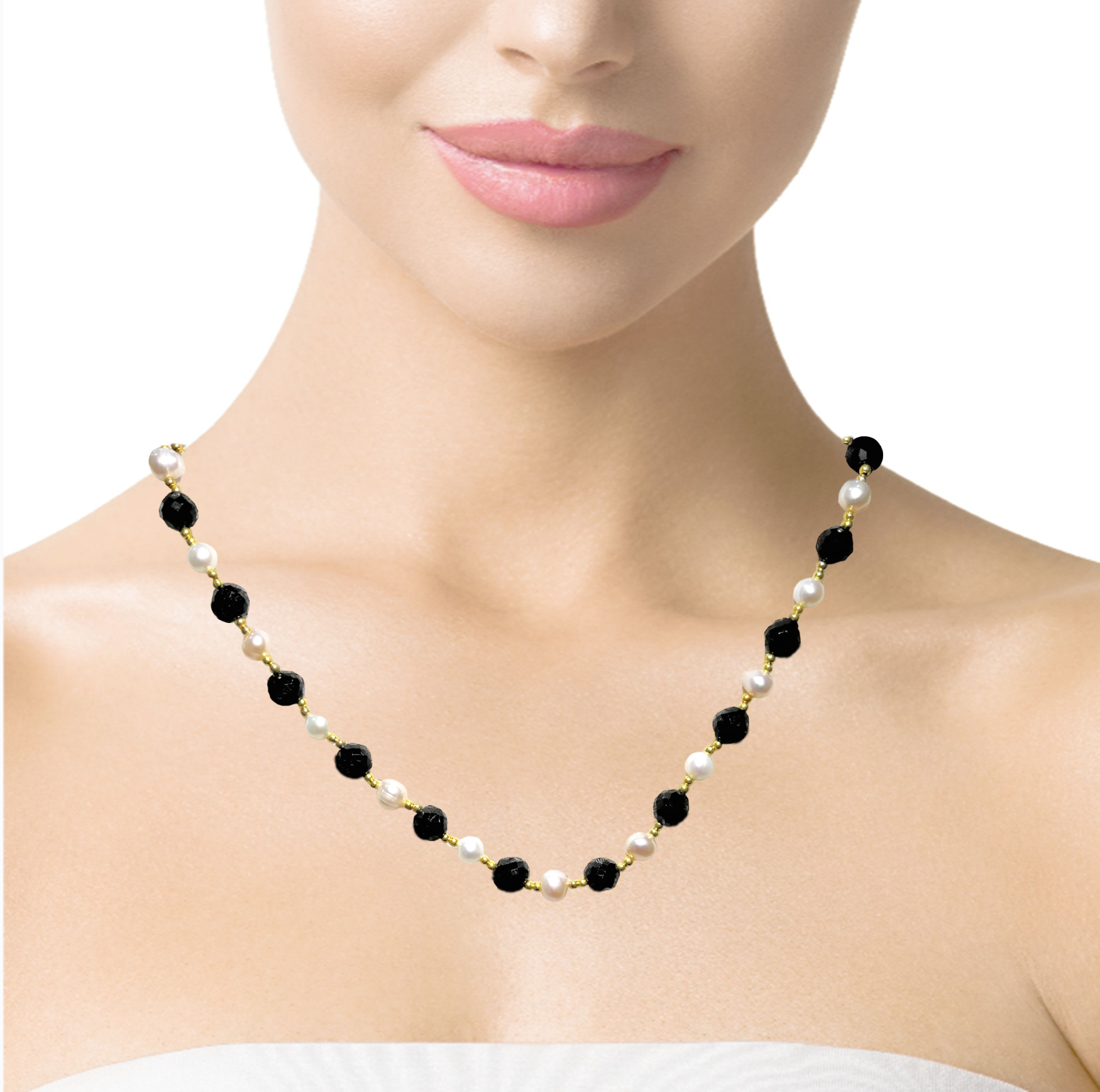 Natural Handmade Necklace 16"-18" Garnet Pearls Gemstone Beads Neckwear