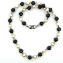 Natural Tourmaline & Pearl Gemstone Handmade Necklace