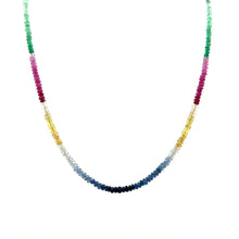 Natural Emerald Ruby Blue & Yellow Sapphire Multi Precious Necklace Jewelry