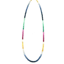 Natural Emerald Ruby Blue & Yellow Sapphire Multi Precious Necklace Jewelry