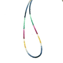 Natural Emerald Ruby Blue & Yellow Sapphire Multi Precious Necklace Jewelry