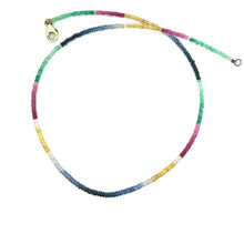 Natural Emerald Ruby Blue & Yellow Sapphire Multi Precious Necklace Jewelry