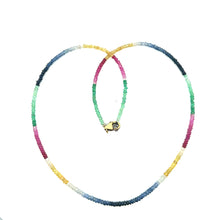 Natural Emerald Ruby Blue & Yellow Sapphire Multi Precious Necklace Jewelry