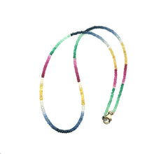 Natural Emerald Ruby Blue & Yellow Sapphire Multi Precious Necklace Jewelry