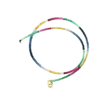 Natural Emerald Ruby Blue & Yellow Sapphire Multi Precious Necklace Jewelry